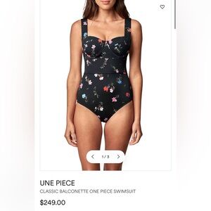 Floral Black One Piece Swimsuit